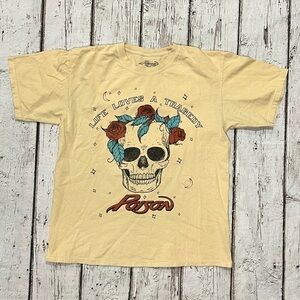 Poison Life Loves a Tragedy Rock n' Roll Music Heavy Metal Tee Top Shirt